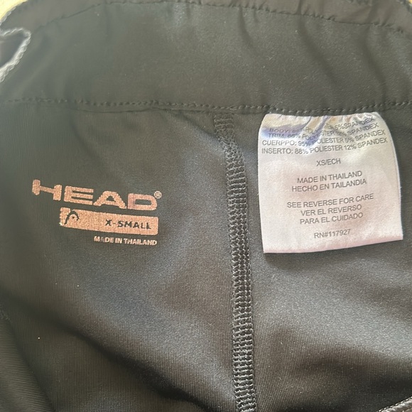 Head XS Black Pleated/Ruffled Tennis Skirt with Built in Shorts and Pockets - Picture 5 of 5